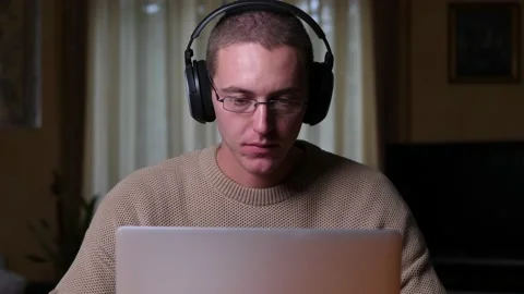 Young Man Smart Working from Home Stock Footage 141684007