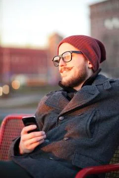 Young man with smartphone Stock Photos