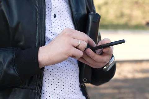 Young man with smartphone	 Stock Photos