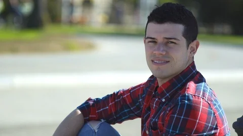 Young man smiling portrait Stock Footage 86537518