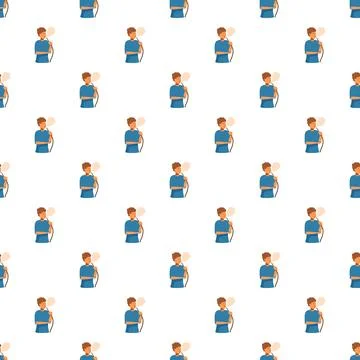 Young man smoking hookah pattern seamless background Stock Illustration
