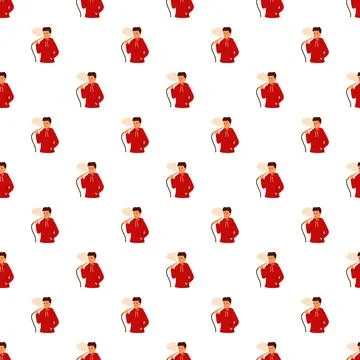Young man smoking hookah seamless pattern background 스톡 일러스트