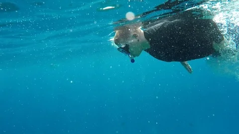 Young man snorkeling. Stock Footage 93863053