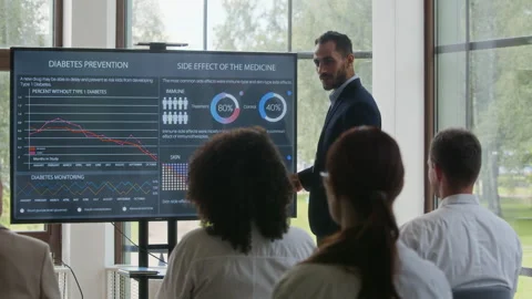 Young Man Speaking About Diabetes During Conference Stock Footage 317511833