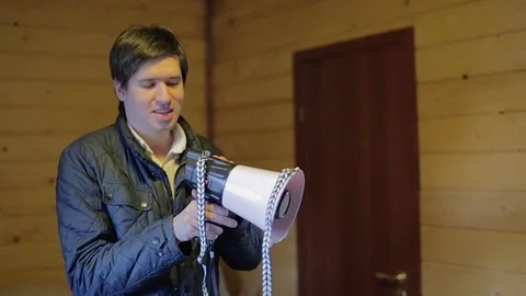 Young man speaking Stock Footage 86510815