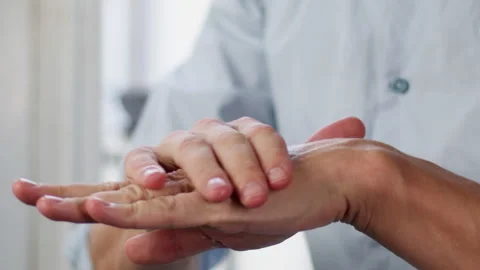 Young man squeezing a white moisturizer from a tube on his hand close-up Stock Footage 262578729