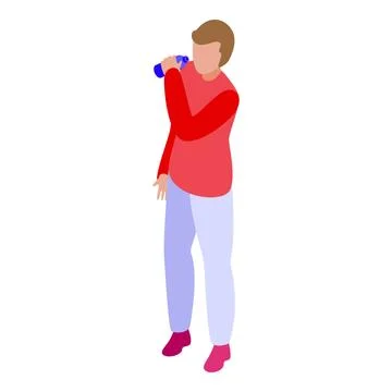 Young man standing and drinking water from bottle Stock Illustration