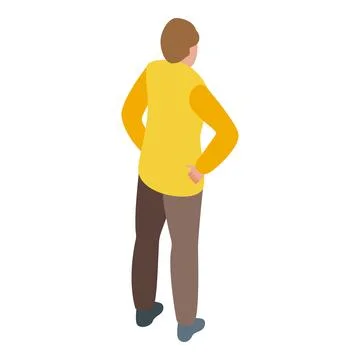 Young man is standing with hands on hips Stock Illustration