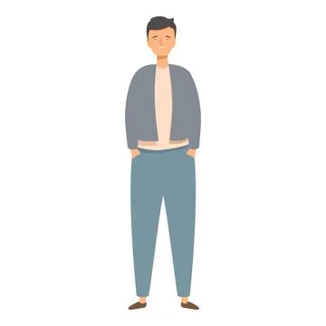 Young man standing with hands in pockets illustration Stock Illustration