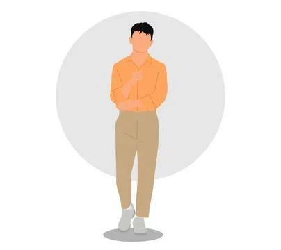 Young man on standing pose イラスト素材