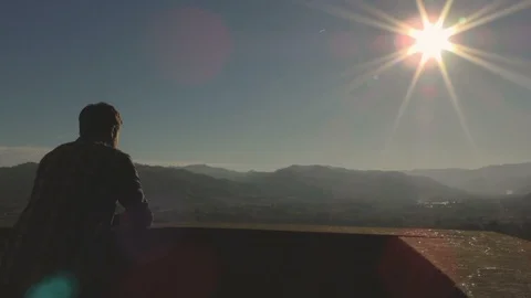 Young Man Staring at Landscape Video stock 85569567