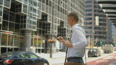 A young man is at a stop in Chicago Stock Footage 101602262