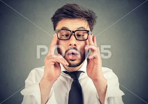 Young man with strabismus Stock Photos