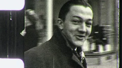 YOUNG MAN on the STREET SCENES Depression USA 1940s Vintage Film Home Movie 3983 Stock Footage