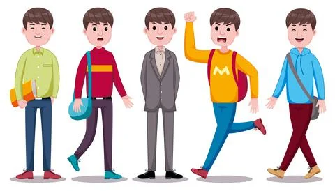 Young Man Student Vector Illustration Stock Illustration