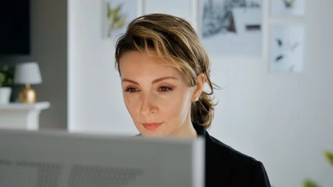 Young man studying online of working from home in internet. Stock Footage 128196966