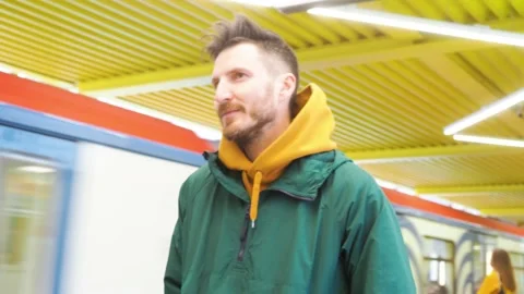 A young man in the subway Stock Footage 204867241