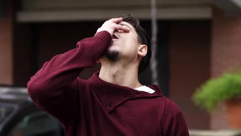 Young man suddenly remembering something reacting surprised Stock Footage 332777856