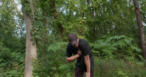 A young man suffered a heart attack after his morning run due to an unhealthy Stock Footage 347025625