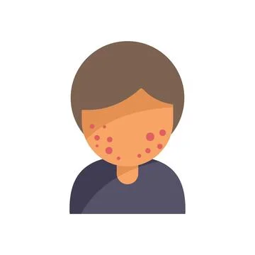 Young man suffering from chickenpox virus illustration Stock Illustration