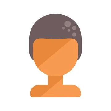 Young man suffering from dandruff having dry skin on head Stock Illustration