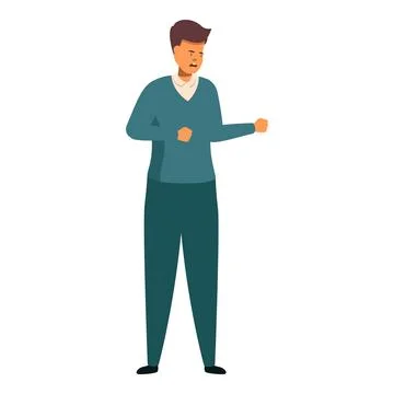 Young man suffering heart attack having chest pain Stock Illustration
