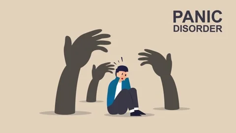 Young man suffering panic disorder Stock Footage 225566447