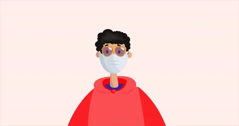 Young Man With Sunglasses Wearing Protective Mask. Covid-19 Pandemic. Stock Footage 172007209