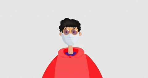 Young Man With Sunglasses Wearing Protective Mask. Covid-19 Pandemic. Video stock 172042941