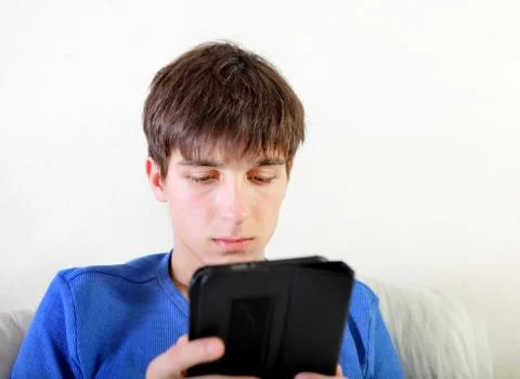 Young Man with Tablet Computer Stock Photos
