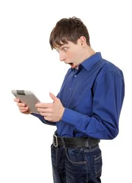 Young Man with Tablet Computer Foto stock