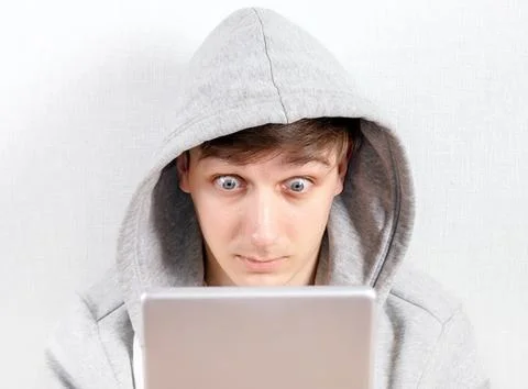 Young Man with a Tablet Computer Foto stock