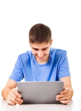 Young Man with a Tablet Stock-Fotos