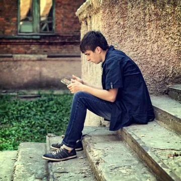 Young Man with Tablet Stock Photos