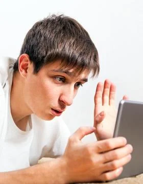 Young Man with a Tablet Stock Photos