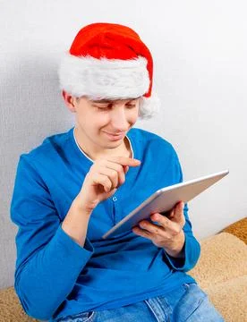 Young Man with a Tablet Foto stock
