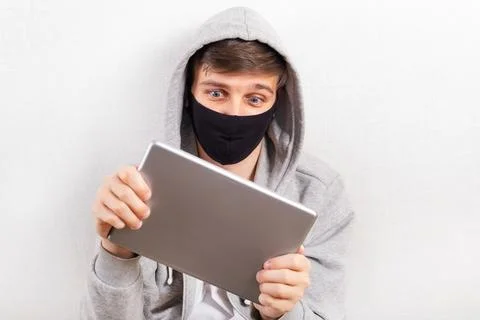 Young Man with a Tablet Stock Photos
