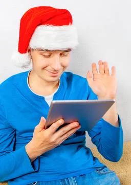 Young Man with a Tablet Stock Photos