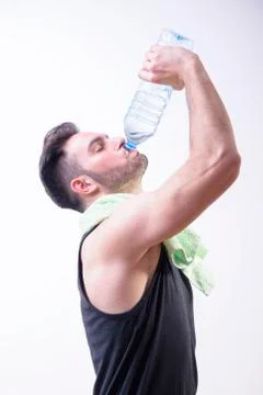 Young man taking a break from a training Stock Photos
