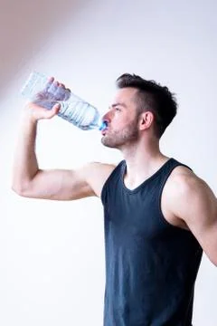 Young man taking a break from a training Stock Photos