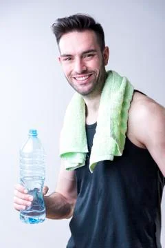 Young man taking a break from a training Stock Photos
