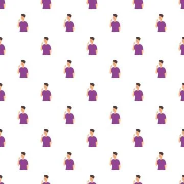 Young man taking a saliva sample seamless pattern Stock Illustration