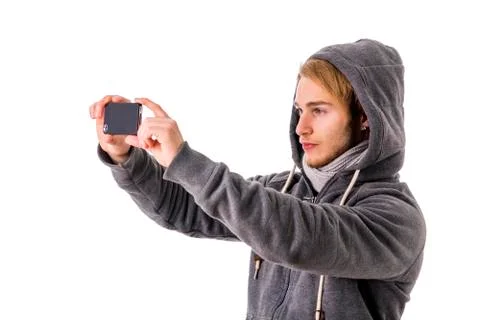 Young man taking selfie Stock Photos