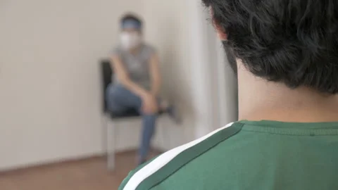 Young man is talking to another person Stock Footage 135235797