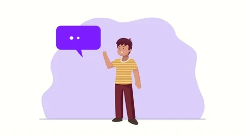 young man talking character animation | Stock Video | Pond5
