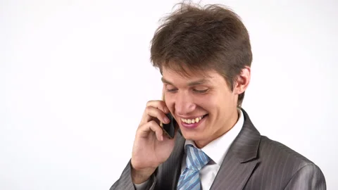Young man talking on the phone 库存影片 92707884