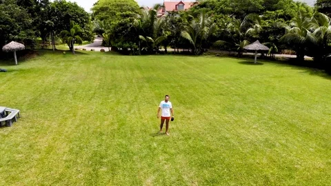 A young man is testing a drone. Stock Footage 102042472
