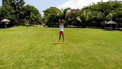 A young man is testing a drone. Stock Footage 102042901