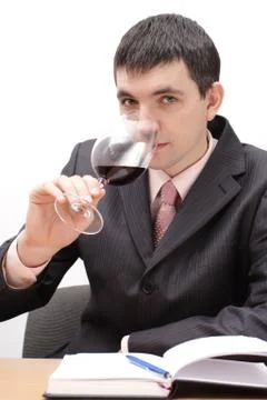 Young man testing a wine Foto stock