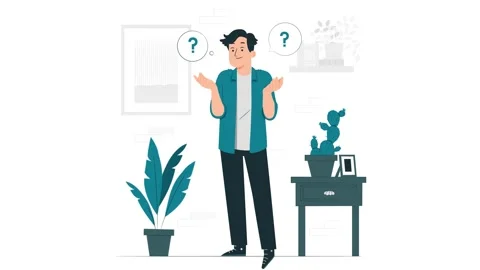 Young Man Thinking and Feeling Happy, Animated Emotional Concept Stock Footage 304773017